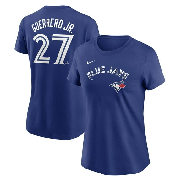 Women's Nike Vladimir Guerrero Jr. Royal Toronto Blue Jays Cooperstown Collection Fuse Name & Number T-Shirt