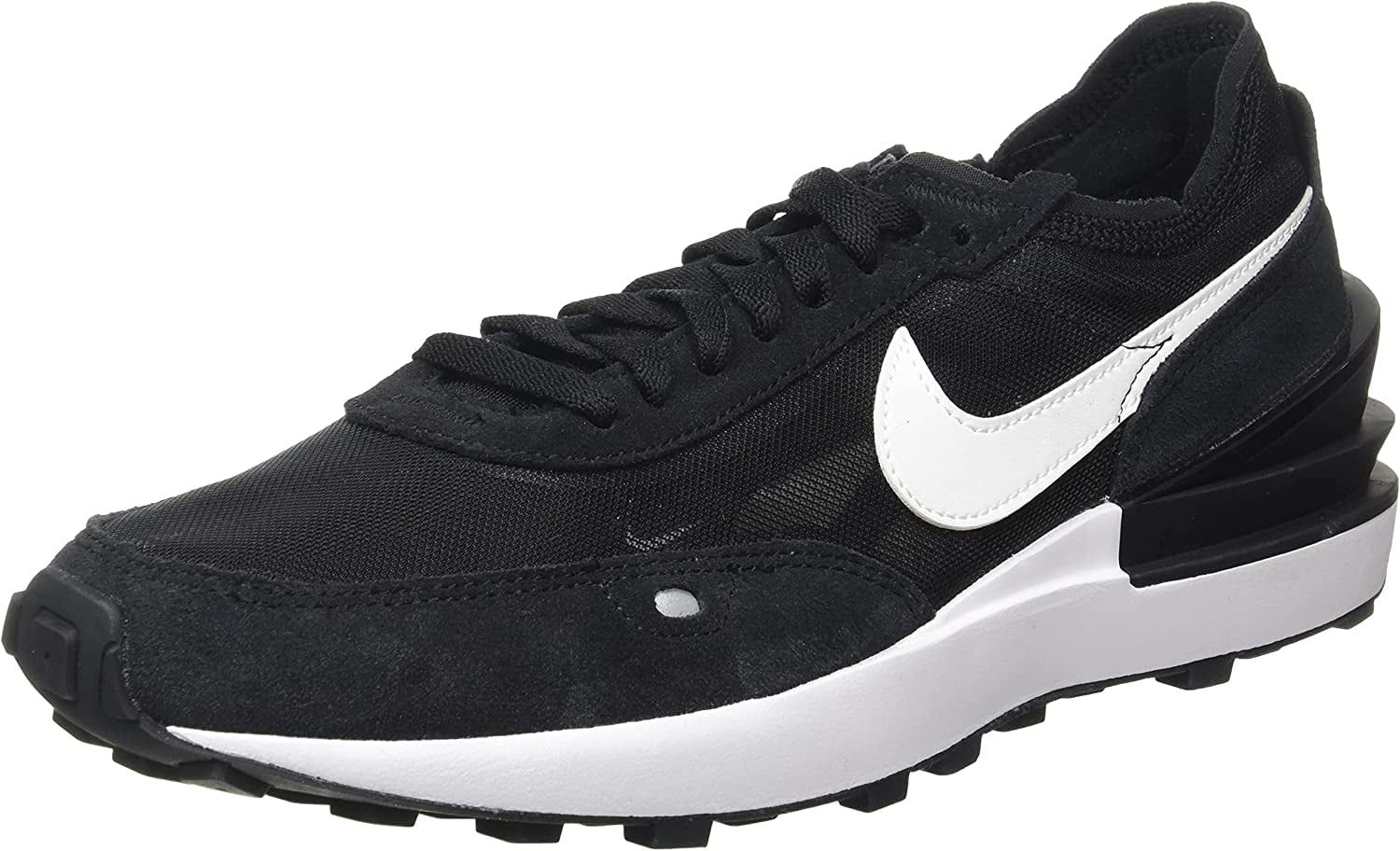 nike waffle one black white