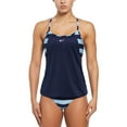 thumbnail image 1 of Women's Nike Water Dots Convertible Layered Tankini Top Color: Midnight Navy Size: SMALL, 1 of 4