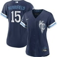 thumbnail image 1 of Women's Nike Whit Merrifield Navy Kansas City Royals City Connect Replica Player Jersey, 1 of 3