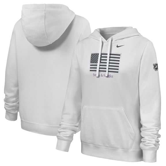 Women's Nike White Army Black Knights Army 250 Collection Service & Sacrifice Hoodie