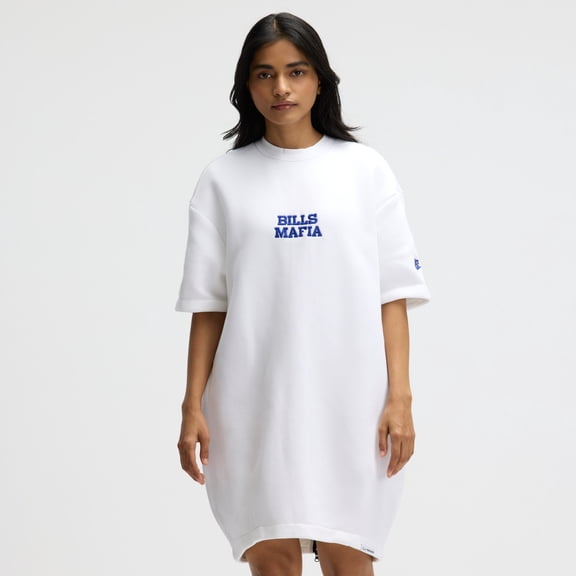 Women's Nike White Buffalo Bills 2025 Rivalries Collection Oversized Tech Fleece Dress
