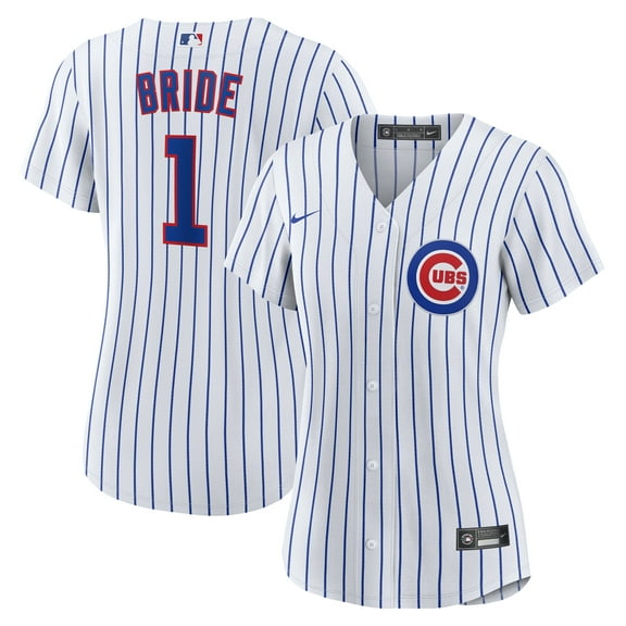 Women's-Nike  White Chicago Cubs #1 Bride Home Replica Jersey