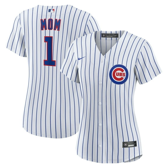 Women's-Nike  White Chicago Cubs #1 Mom Home Replica Jersey