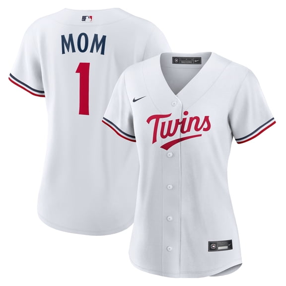 Women's-Nike White Minnesota Twins #1 Mom Home Replica Jersey