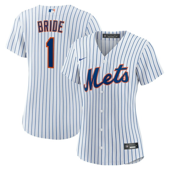 Women's-Nike  White New York Mets #1 Bride Home Replica Jersey