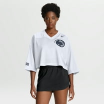 Women's Nike White Penn State Nittany Lions Cropped Mesh Dri-FIT Fashion Jersey