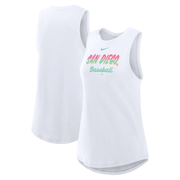 Women's Nike White San Diego Padres City Connect Tricode High Neck Dri-FIT Tank Top