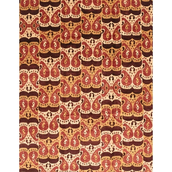 Ahgly Company Machine Washable Indoor Rectangle Abstract Orange Area Rugs, 2' x 3'