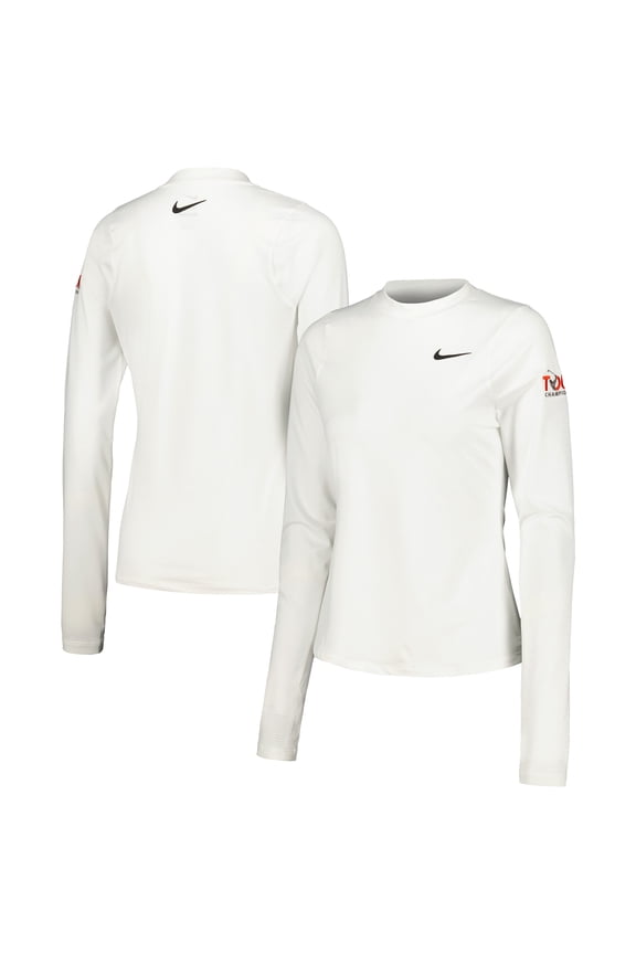 Women's Nike White TOUR Championship UV Victory Printed Performance Long Sleeve Top