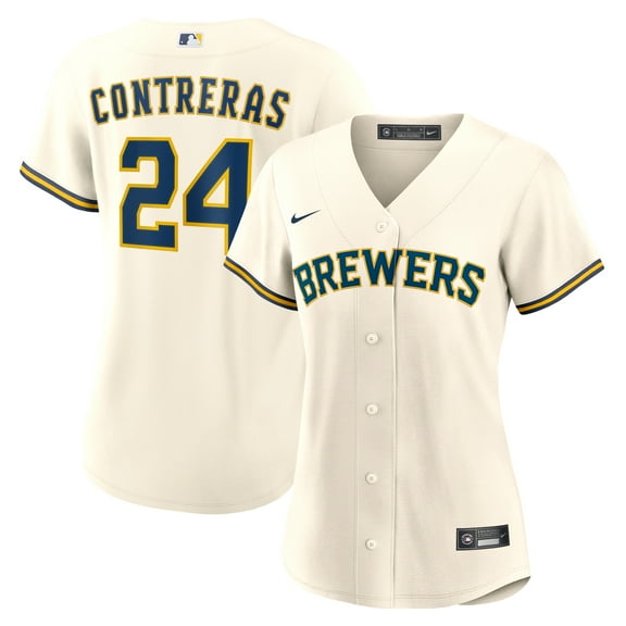 Women's Nike William Contreras Cream Milwaukee Brewers Home Replica Jersey