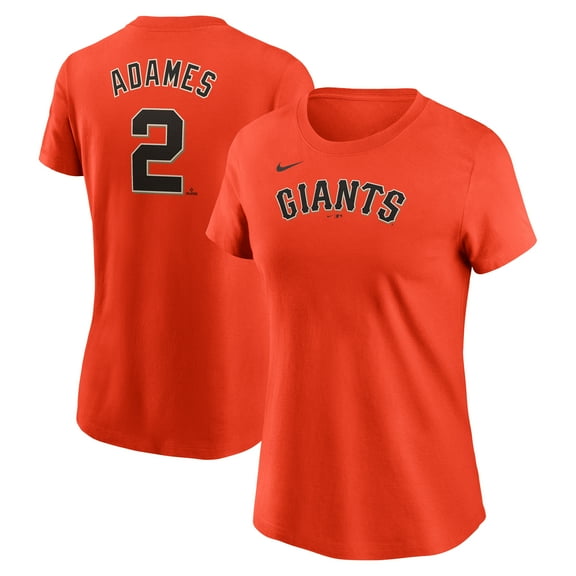 Women's Nike Willy Adames Orange San Francisco Giants Cooperstown Collection Fuse Name & Number T-Shirt