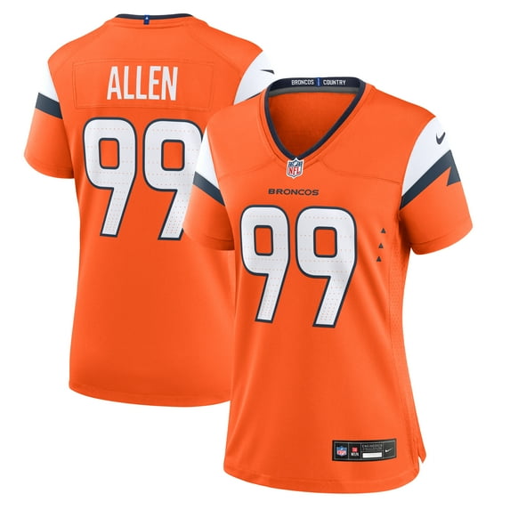 Women's Nike Zach Allen Orange Denver Broncos Team Game Jersey