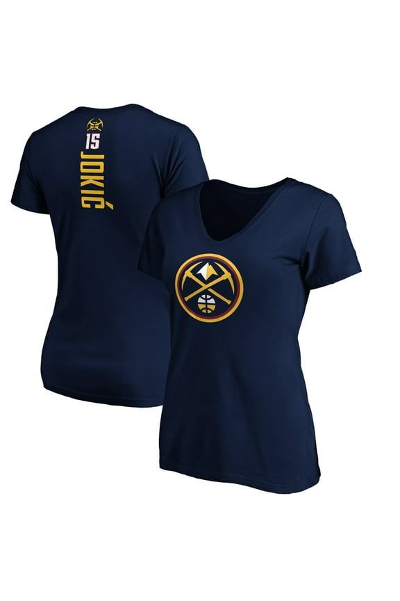 Women's Nikola Jokic Navy Denver Nuggets Playmaker Name & Number V-Neck T-Shirt