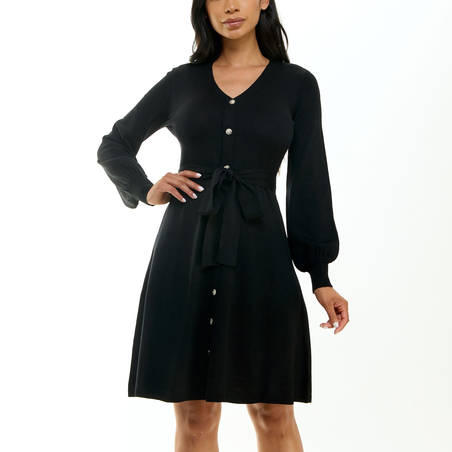 blue dress for baby girl Dinner At 8 Sheer Balloon Sleeve Dress Black