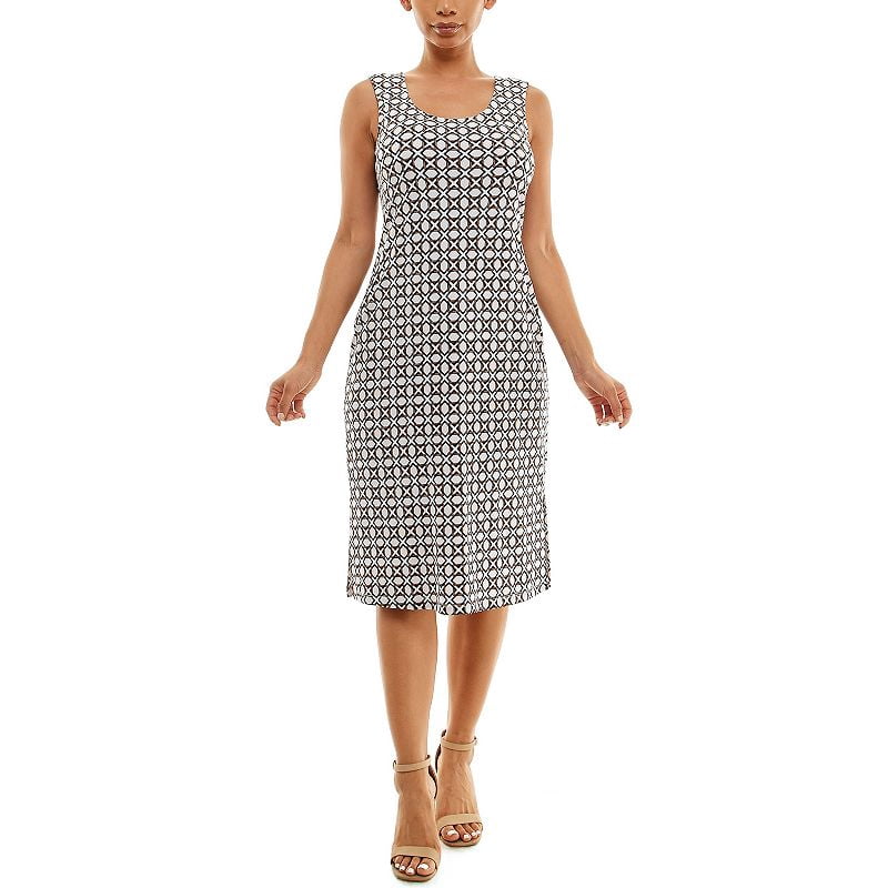 nina leonard midi dress Nina Leonard Scoop-Neck Sleeveless Midi Dress - Blue