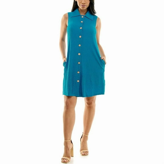 Women's Nina Leonard Button Down Shirt Dress