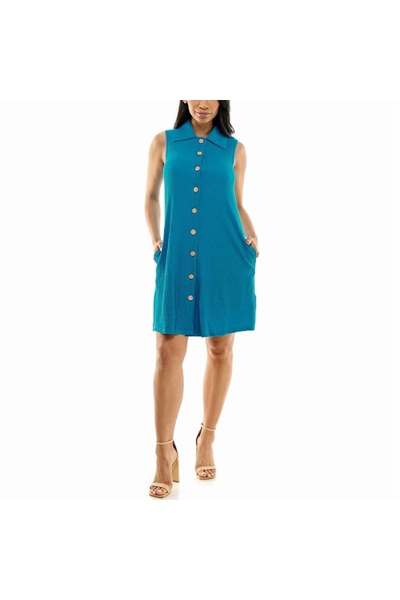 Women's Nina Leonard Button Down Shirt Dress