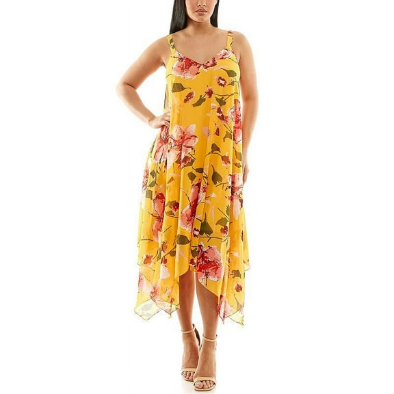 Women's Nina Leonard Uneven Hem Dress