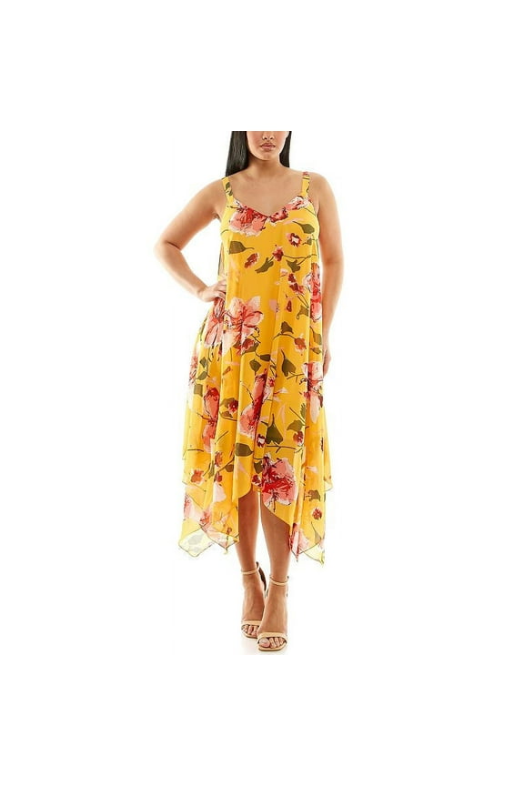 Women's Nina Leonard Uneven Hem Dress