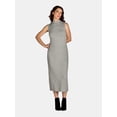 thumbnail image 1 of Nine.Eight Women's Sleeveless Ribbed Mock Neck Midi Dress, Sizes XS-XXXL, 1 of 5