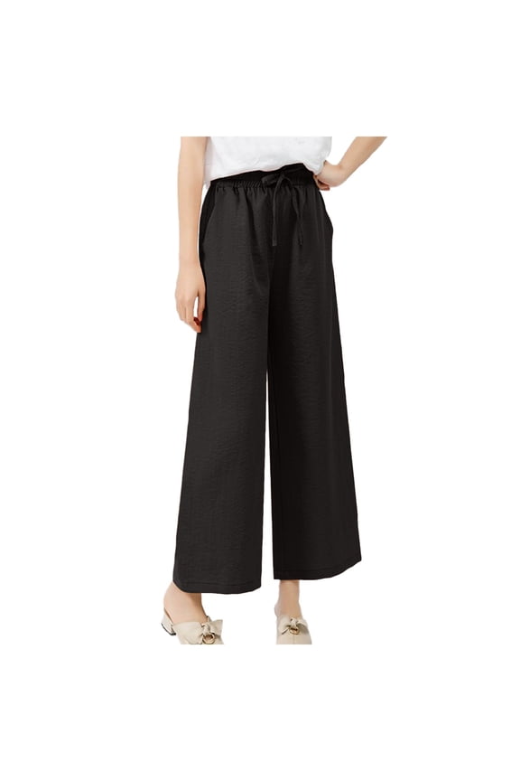 Women's Nine Point Wide Leg Pants Culottes Spring And Autumn Ice Silk