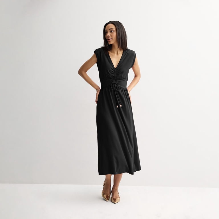 Women's Nine West Cinched Waist Midaxi Dress Color: Mineral Black Size: XX  LARGE - Walmart.com
