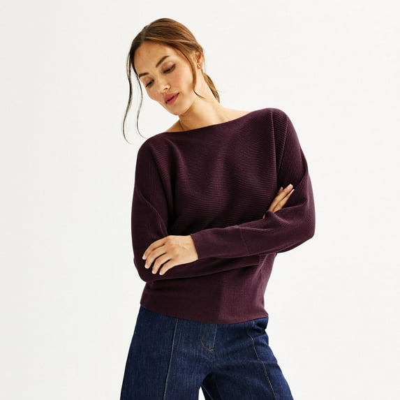 Women's Nine West Dolman Sweater Color: Pinot Pour Size: MEDIUM
