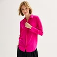 thumbnail image 1 of Women's Nine West Drapey Button Down Shirt Color: Gerbera Fuchsia Size: X LARGE, 1 of 4