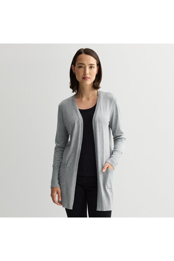 Women's Nine West Essential Cardigan Color: Dark Metal Heather Size: MEDIUM