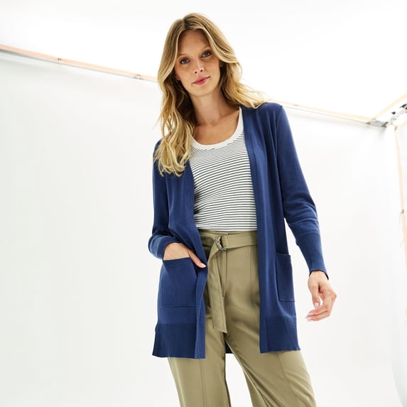 Women's Nine West Essential Cardigan Color: Navy Size: X LARGE