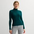 thumbnail image 1 of Women's Nine West Essential Ribbed Turtleneck Sweater Color: Brazilian Teal Size: MEDIUM, 1 of 4