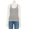 thumbnail image 1 of Women's Nine West Fitted Rib Tank Top Color: White Stripes Size: XX LARGE, 1 of 4