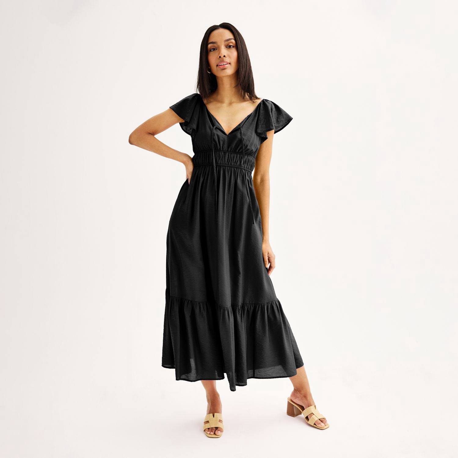 chinese dress ladies Go Get Em Flutter Sleeve Maxi Dress  NDS Boutique