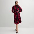 thumbnail image 1 of Women's Nine West High Neck Midi Dress Color: Pink Pica Floral Size: SMALL, 1 of 4