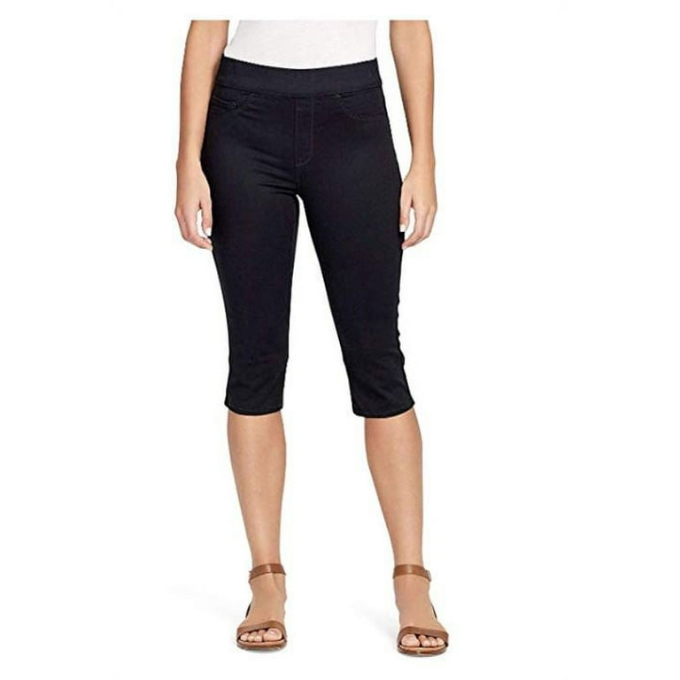Women s Nine West Jeans Heidi Pull On Skimmer Black 14 Walmart