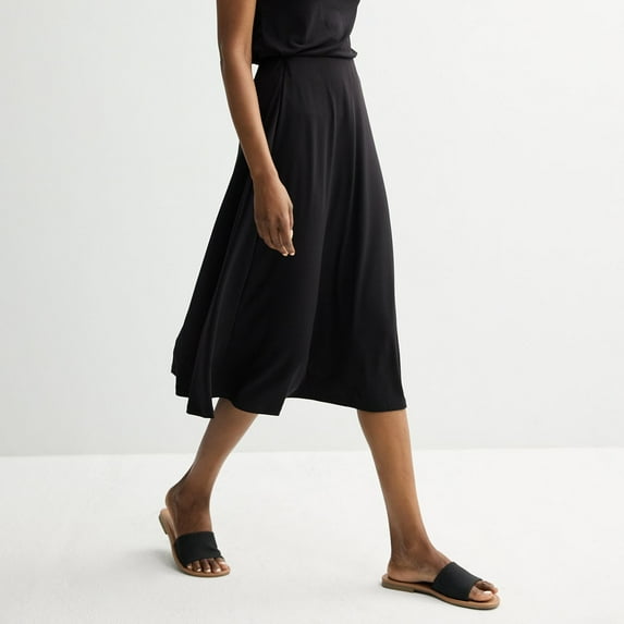 Women's Nine West Knit Midi Skirt Color: Mineral Black Size: XX LARGE