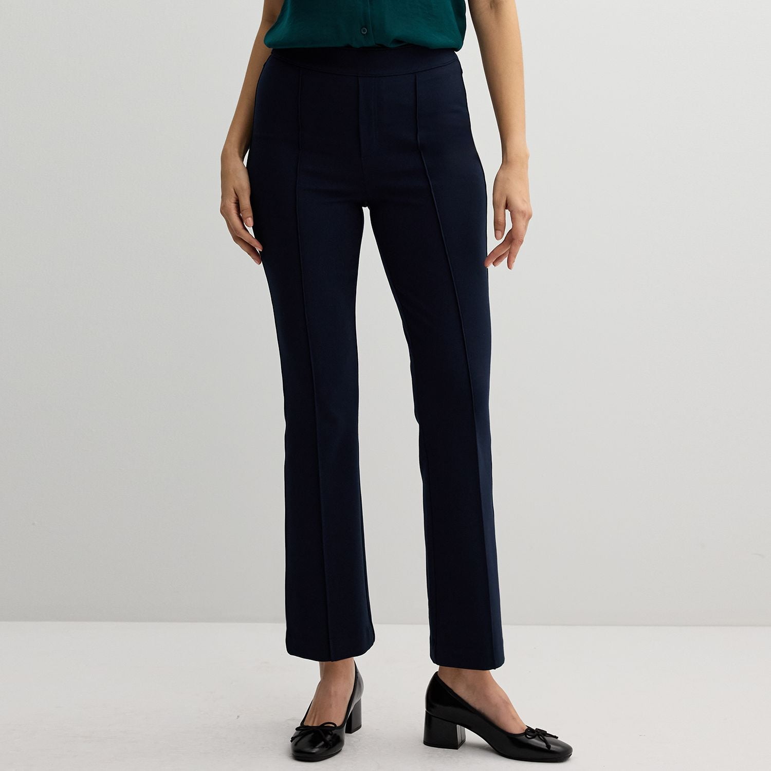 【COLOR iN ID】Pin tuck bootcut easy pants Women's Nine West Pintuck Bootcut Ponte Pants Color: Sky