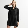 thumbnail image 1 of Women's Nine West Pintuck Mini Dress Color: Mineral Black Size: LARGE, 1 of 4