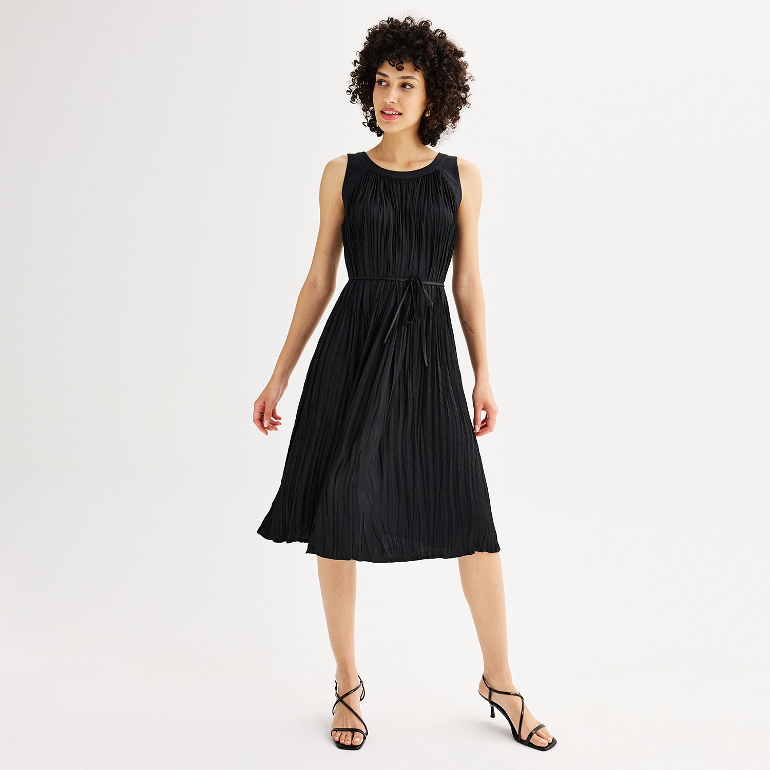 Women's Nine West Pleated Sleeveless Dress Color: Mineral Black Size: LARGE - Walmart.com Women's Nine West Pleated Sleeveless Dress Color: Mineral Black Size: LARGE - Walmart.com