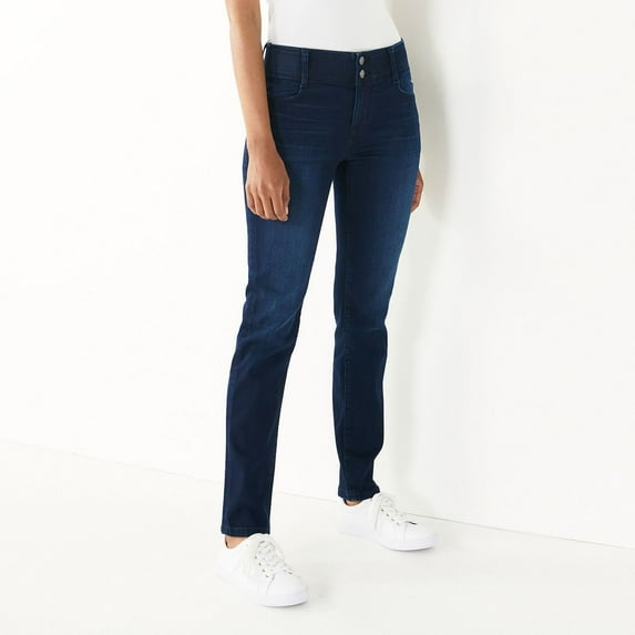 Women's Nine West Slim Straight Jeans Color: Rinse Wash Blast Size: 14 SHORT