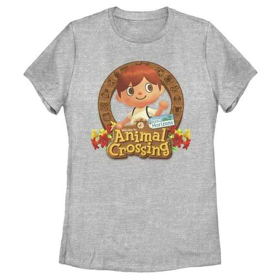 Women's Nintendo Animal Crossing New Horizons Frame  Graphic Tee Athletic Heather Medium