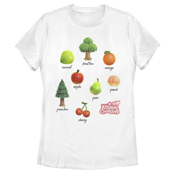 Women's Nintendo Animal Crossing New Horizons Fruit & Trees Graphic Tee White Large