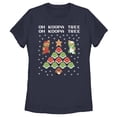 thumbnail image 1 of Women's Nintendo Christmas Mario Bros. Koopa Tree Graphic Tee Navy Blue Small, 1 of 4