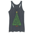 thumbnail image 1 of Women's Nintendo Christmas Tree Mosaic  Racerback Tank Top Navy Blue Heather X Large, 1 of 3