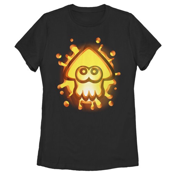 Women's Nintendo Halloween Splatoon Pumpkin  Graphic Tee Black Small