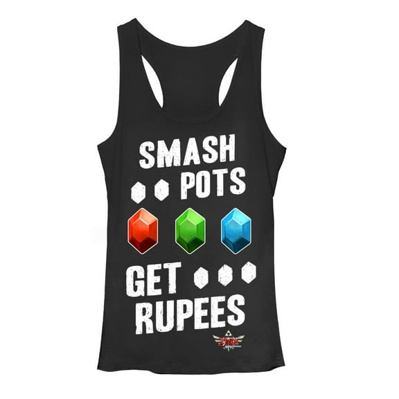 Women's Nintendo Legend of Zelda Get Rupees Racerback Tank Top Black Heather Small