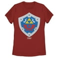 thumbnail image 1 of Women's Nintendo Legend of Zelda Link's Awakening Hylian Shield  Graphic Tee Red X Large, 1 of 3