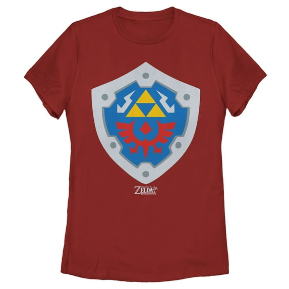 Women's Nintendo Legend of Zelda Link's Awakening Hylian Shield Graphic Tee Red X Large