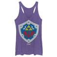 thumbnail image 1 of Women's Nintendo Legend of Zelda Link's Awakening Hylian Shield Racerback Tank Top Purple Heather X Large, 1 of 3